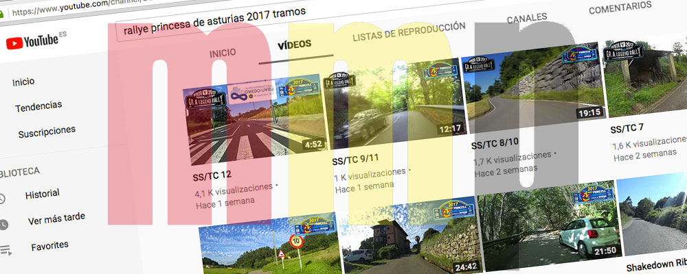Canal de YouTube del Rallye Princesa de Asturias